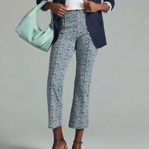 Maeve Blue Floral Print Wide Leg Pants